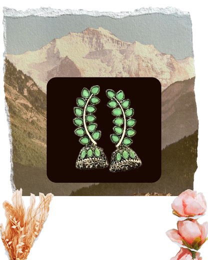 Kaleido Leaf Earring (Silver Frame)