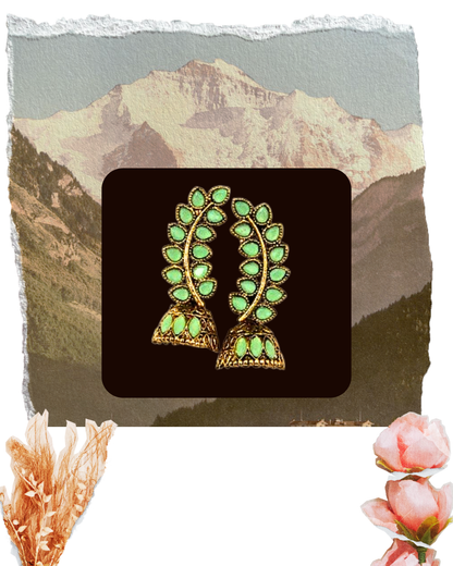 Kaleido Leaf Earring (Gold Frame)