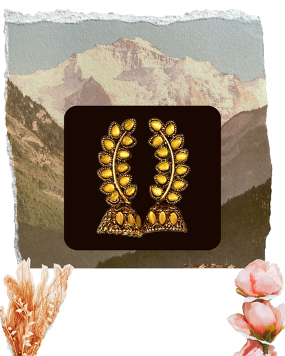 Kaleido Leaf Earring (Gold Frame)