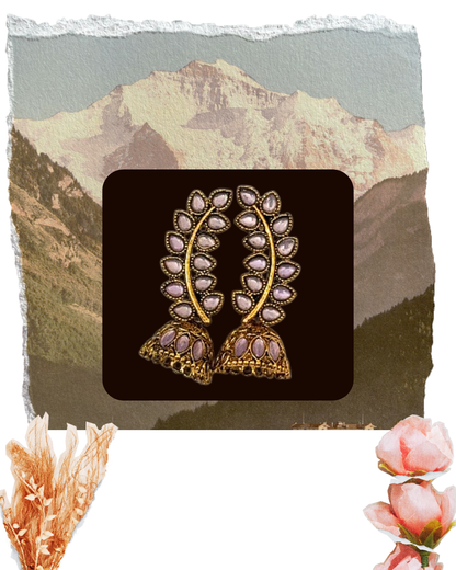 Kaleido Leaf Earring (Gold Frame)